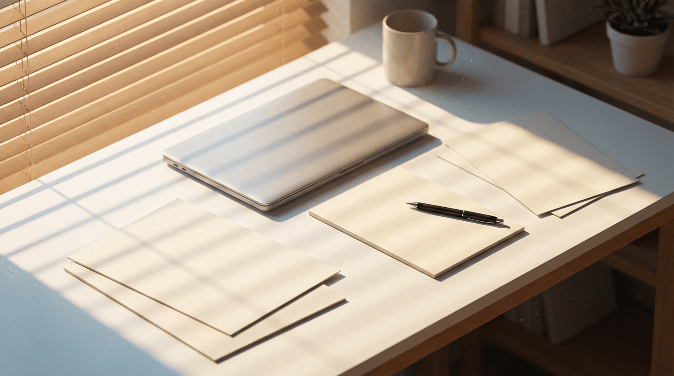 Consultant sketching a system architecture diagram at a desk in a modern office